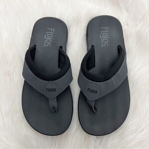 Flojos Black Flip Flop Sandals